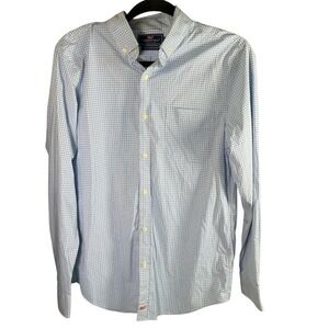 Vineyard Vines Mens Performance Murray Shirt Small‎ Slim Fit Blue Check Preppy
